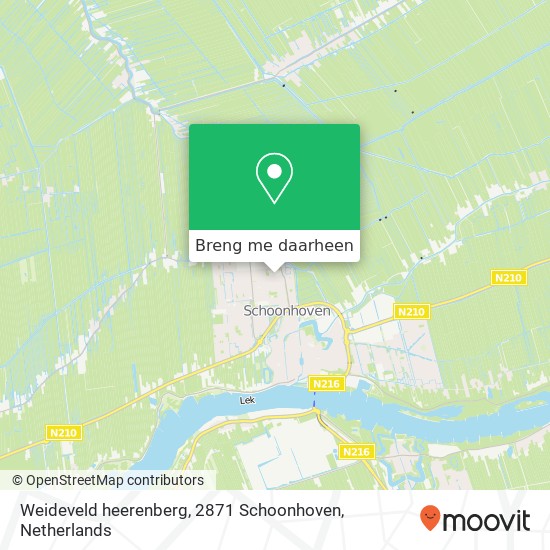Weideveld heerenberg, 2871 Schoonhoven kaart