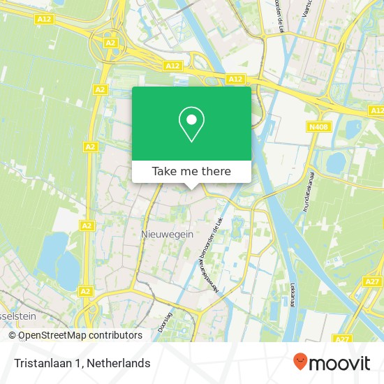 Tristanlaan 1, 3438 VL Nieuwegein kaart