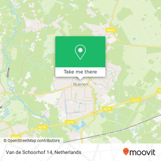 Van de Schoorhof 14, 5671 EZ Nuenen kaart