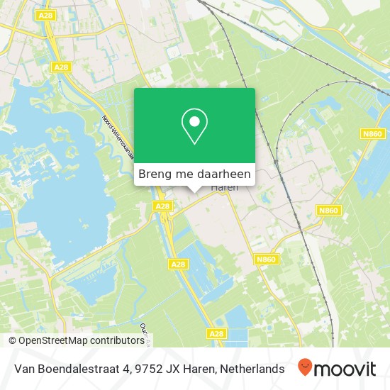 Van Boendalestraat 4, 9752 JX Haren kaart