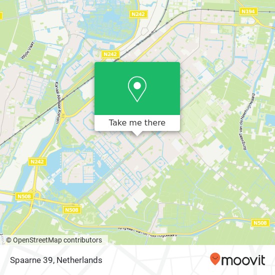 Spaarne 39, 1703 MP Heerhugowaard kaart