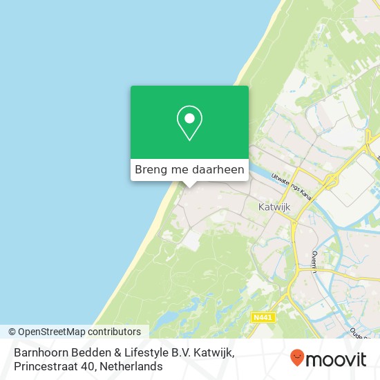 Barnhoorn Bedden & Lifestyle B.V. Katwijk, Princestraat 40 kaart