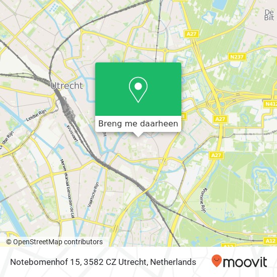 Notebomenhof 15, 3582 CZ Utrecht kaart