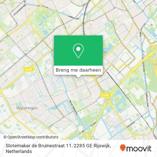 Slotemaker de Bruïnestraat 11, 2285 GE Rijswijk kaart