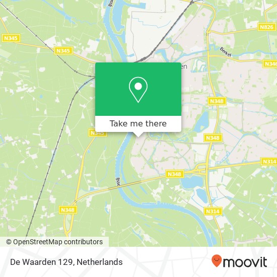 De Waarden 129, 7206 GE Zutphen kaart