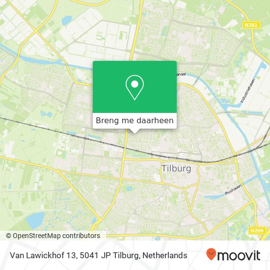 Van Lawickhof 13, 5041 JP Tilburg kaart