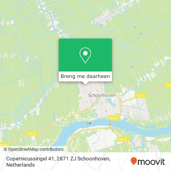 Copernicussingel 41, 2871 ZJ Schoonhoven kaart