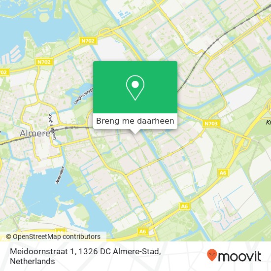 Meidoornstraat 1, 1326 DC Almere-Stad kaart