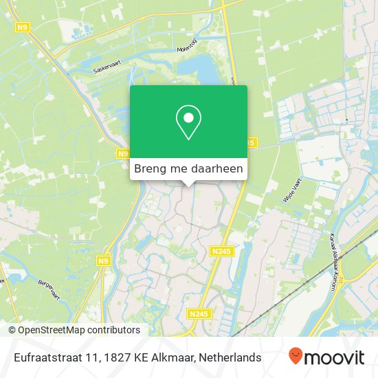 Eufraatstraat 11, 1827 KE Alkmaar kaart