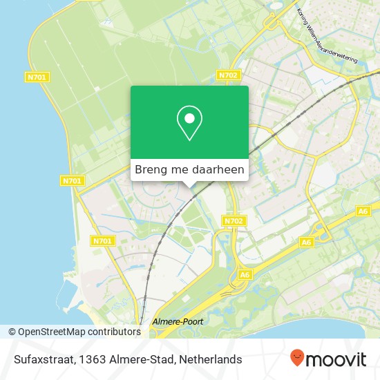 Sufaxstraat, 1363 Almere-Stad kaart