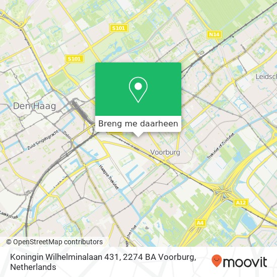 Koningin Wilhelminalaan 431, 2274 BA Voorburg kaart