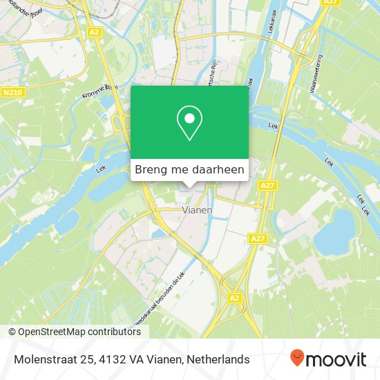 Molenstraat 25, 4132 VA Vianen kaart