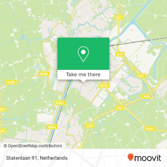 Statenlaan 91, 4336 CE Middelburg kaart
