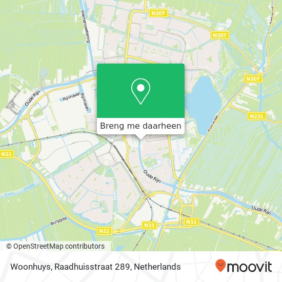 Woonhuys, Raadhuisstraat 289 kaart