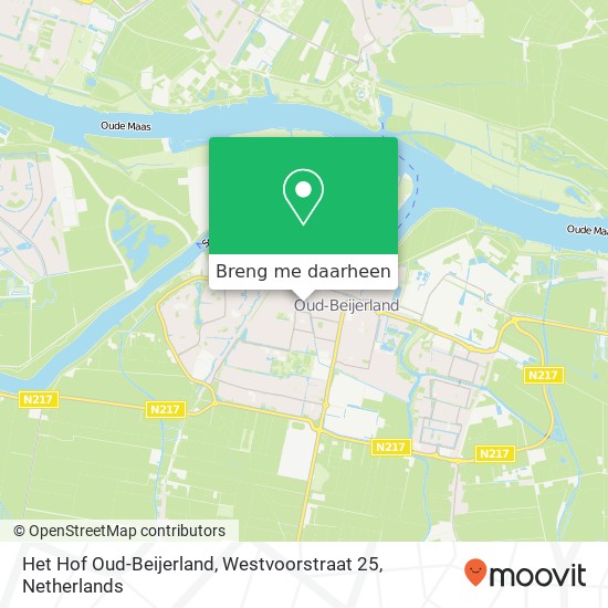 Het Hof Oud-Beijerland, Westvoorstraat 25 kaart