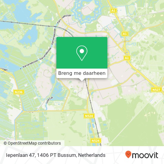 Iepenlaan 47, 1406 PT Bussum kaart