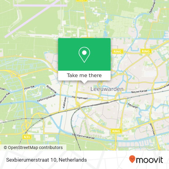 Sexbierumerstraat 10, 8913 GJ Leeuwarden kaart