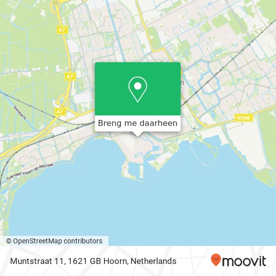 Muntstraat 11, 1621 GB Hoorn kaart