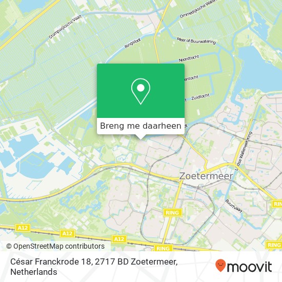 César Franckrode 18, 2717 BD Zoetermeer kaart