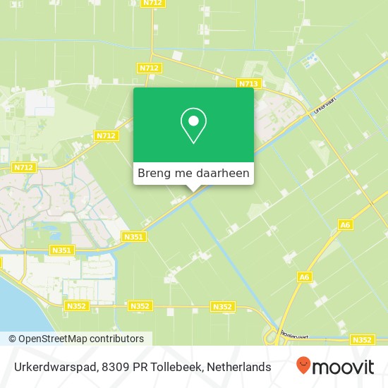 Urkerdwarspad, 8309 PR Tollebeek kaart