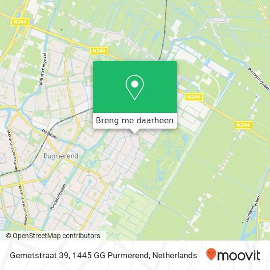 Gemetstraat 39, 1445 GG Purmerend kaart