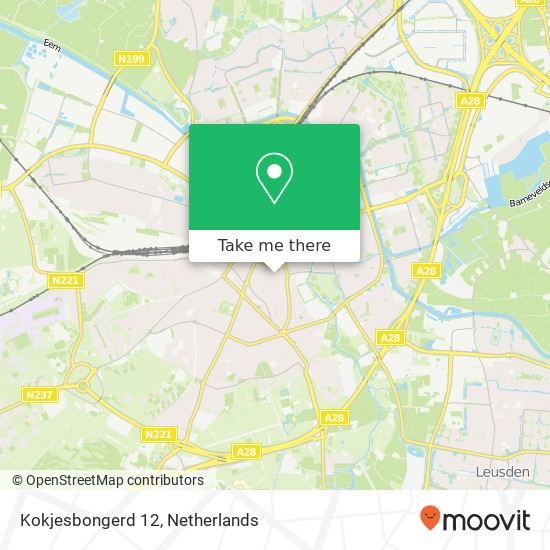 Kokjesbongerd 12, 3817 AZ Amersfoort kaart