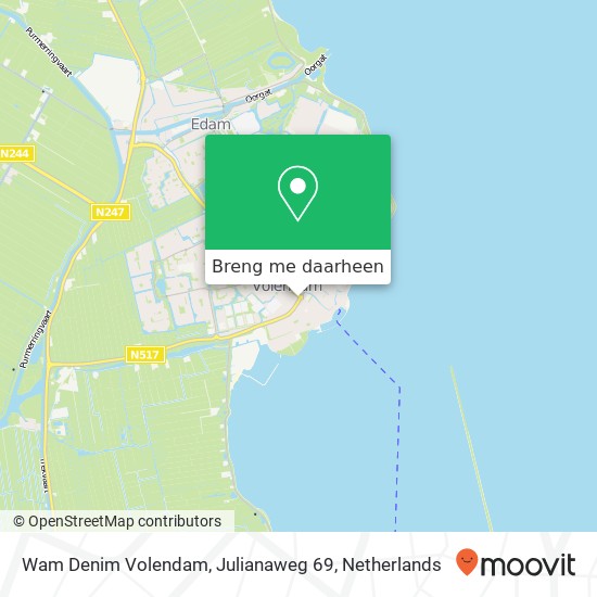 Wam Denim Volendam, Julianaweg 69 kaart