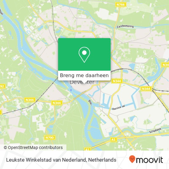 Leukste Winkelstad van Nederland kaart