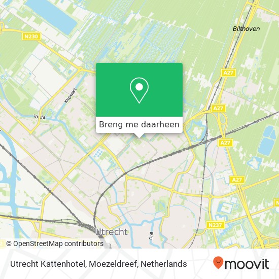 Utrecht Kattenhotel, Moezeldreef kaart