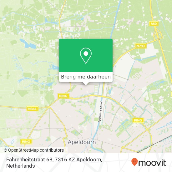 Fahrenheitstraat 68, 7316 KZ Apeldoorn kaart