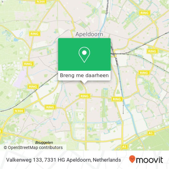 Valkenweg 133, 7331 HG Apeldoorn kaart