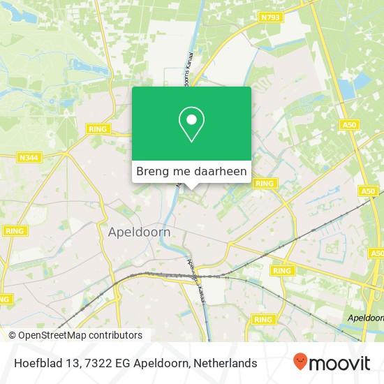 Hoefblad 13, 7322 EG Apeldoorn kaart