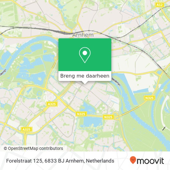 Forelstraat 125, 6833 BJ Arnhem kaart
