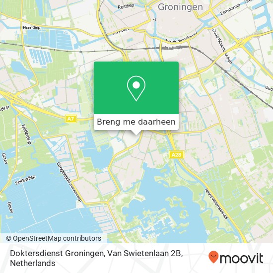 Doktersdienst Groningen, Van Swietenlaan 2B kaart