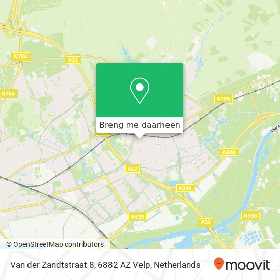 Van der Zandtstraat 8, 6882 AZ Velp kaart