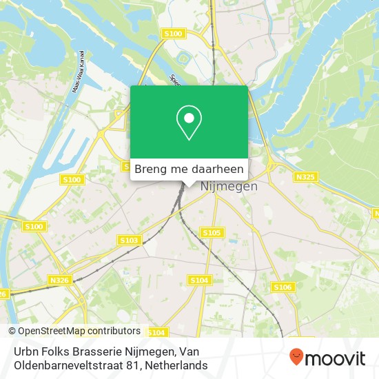 Urbn Folks Brasserie Nijmegen, Van Oldenbarneveltstraat 81 kaart