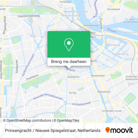Prinsengracht / Nieuwe Spiegelstraat kaart