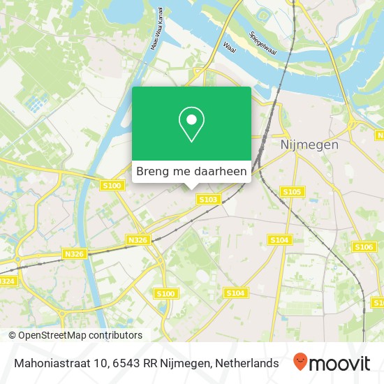 Mahoniastraat 10, 6543 RR Nijmegen kaart