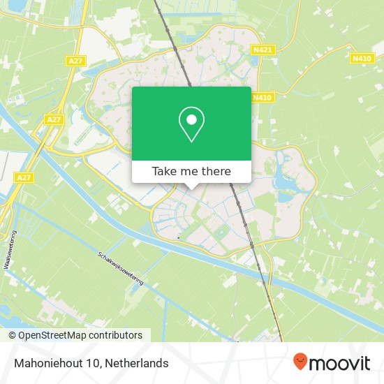 Mahoniehout 10, 3991 LH Houten kaart