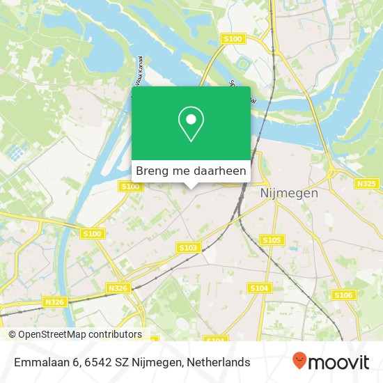 Emmalaan 6, 6542 SZ Nijmegen kaart