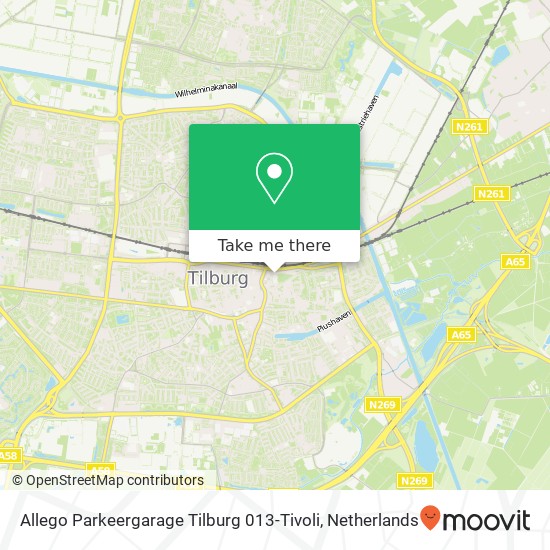 Allego Parkeergarage Tilburg 013-Tivoli kaart