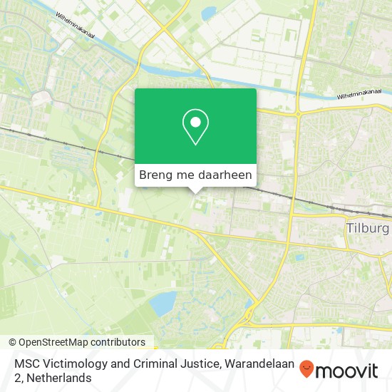 MSC Victimology and Criminal Justice, Warandelaan 2 kaart