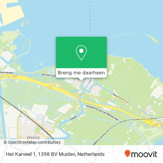 Het Karveel 1, 1398 BV Muiden kaart