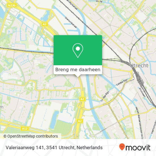 Valeriaanweg 141, 3541 Utrecht kaart