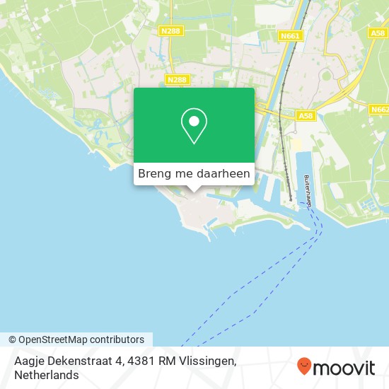 Aagje Dekenstraat 4, 4381 RM Vlissingen kaart