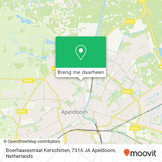 Boerhaavestraat Kerschoten, 7316 JA Apeldoorn kaart