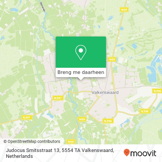 Judocus Smitsstraat 13, 5554 TA Valkenswaard kaart