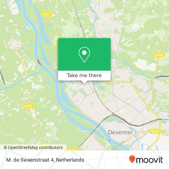 M. de Swaenstraat 4, 7412 NM Deventer kaart