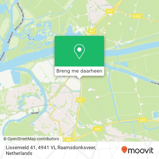 Lissenveld 41, 4941 VL Raamsdonksveer kaart