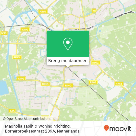 Magnolia Tapijt & Woninginrichting, Bornerbroeksestraat 209A kaart